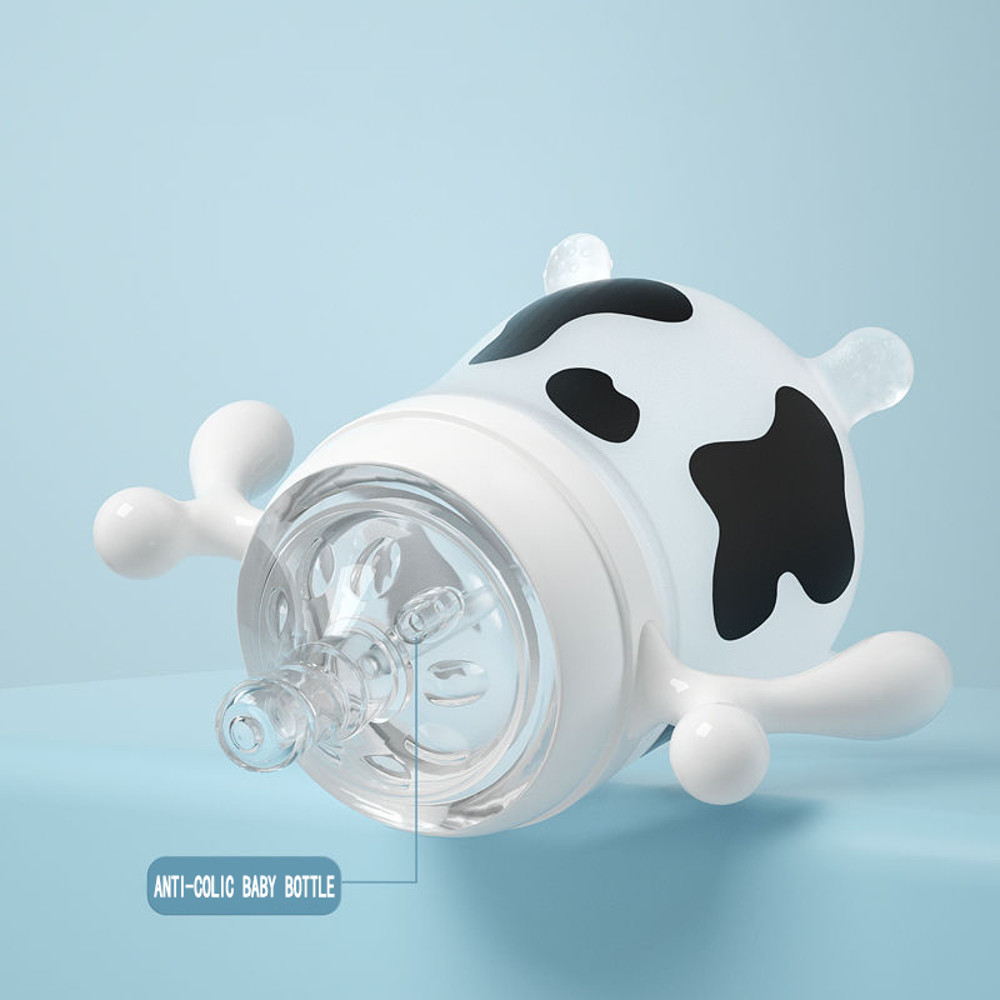 Cute Cow Silicone Baby Feeding Bottle Anti Choking Imitating Breast Milk For Newborn Infant Anti Co 3