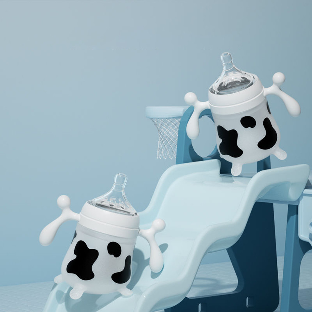 Cute Cow Silicone Baby Feeding Bottle Anti Choking Imitating Breast Milk For Newborn Infant Anti Co 4