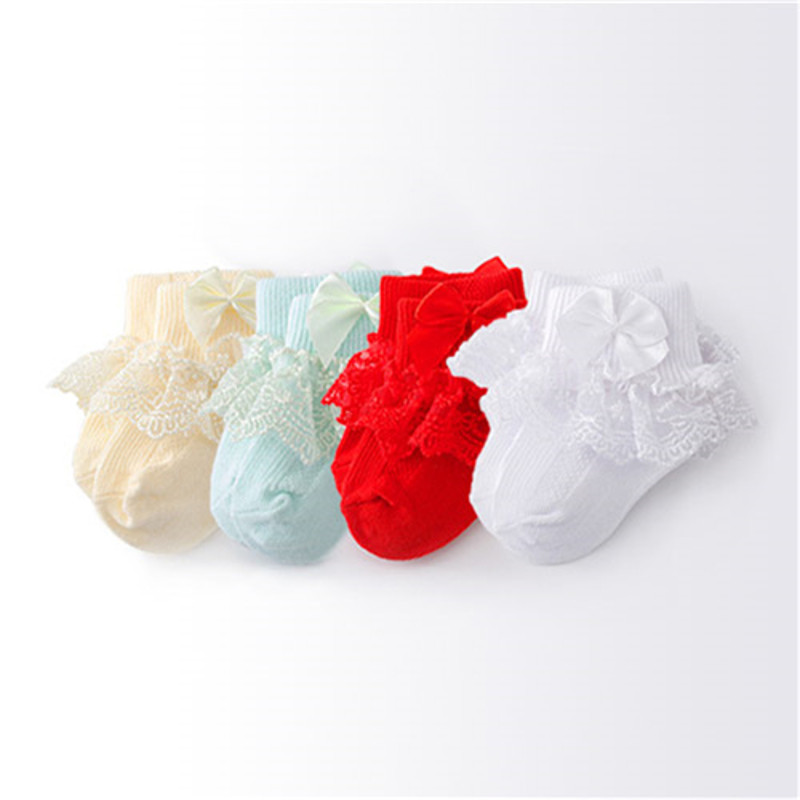 Princess Bow Toddler Baby Girls Socks Lace Infant Girls Sock Spring Cotton Newborn Baby Socks For G 7
