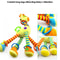 Infant Baby Development Handle Toys Soft Giraffe Handbells Rattles Plush With Teether Baby Toy For 4