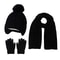 Knitted Thickened Warm Single Set Girl And Boy Hat Scarf And Glove Set Stretch Fit Lightweight Wint 6