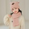 Cute And Versatile Childrens Autumn And Winter Bear Hat And Scarf Set Perfect For Boys And Girls 0