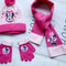 Cute Disney Minnie Hat Scarf Gloves Set Warm Winter Gift For Boys And Girls 2