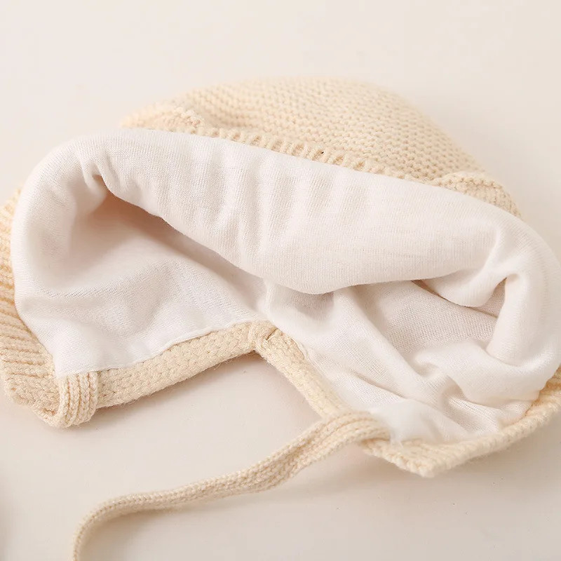 Cute Cat Ears Kids Hat Windproof Lacing Bonnet For Infant Protection 5