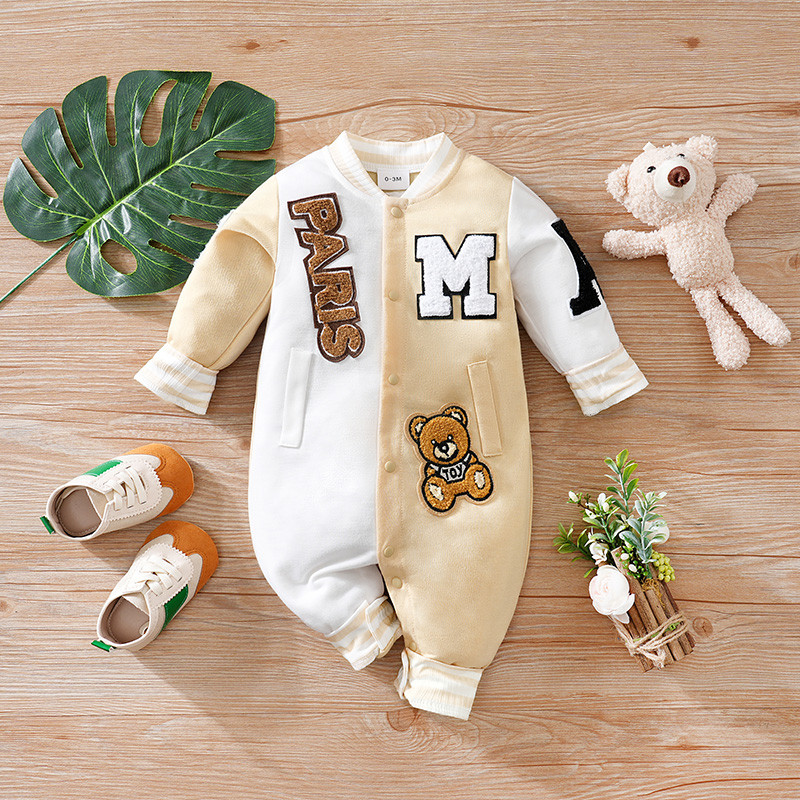 Spring Autumn Baby Cartoon Jumpsuit Long Sleeved Baseball Clothes Trendy And Handsome Baby Clothes 0
