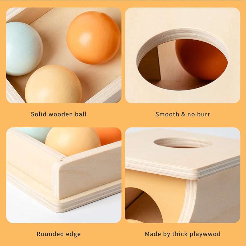 Drawer Game Early Education Montessori Wooden Pitch Ball Box Preschool Learning Training Toy 2
