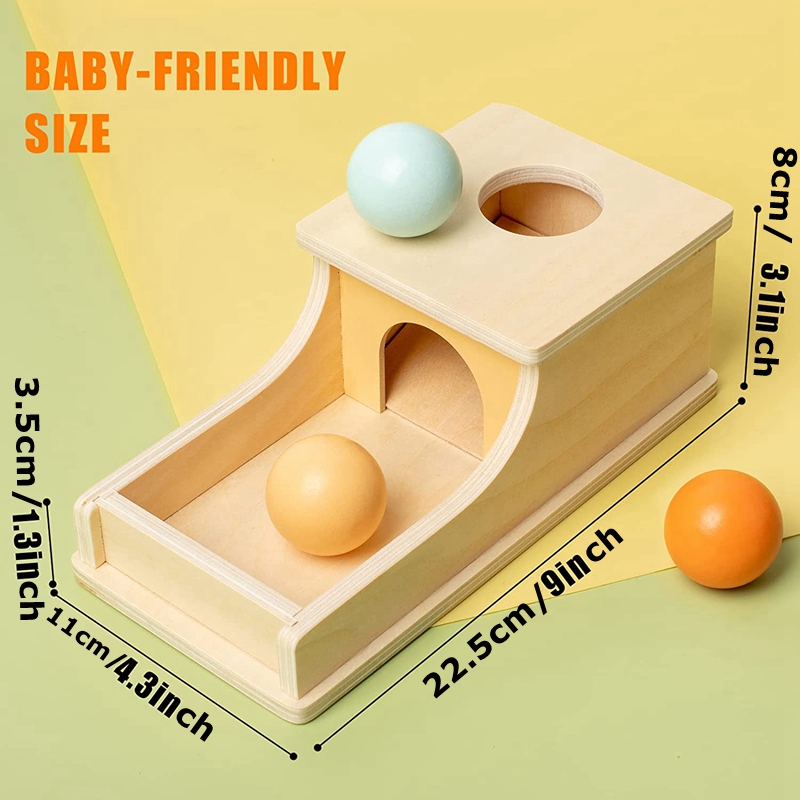 Drawer Game Early Education Montessori Wooden Pitch Ball Box Preschool Learning Training Toy 4
