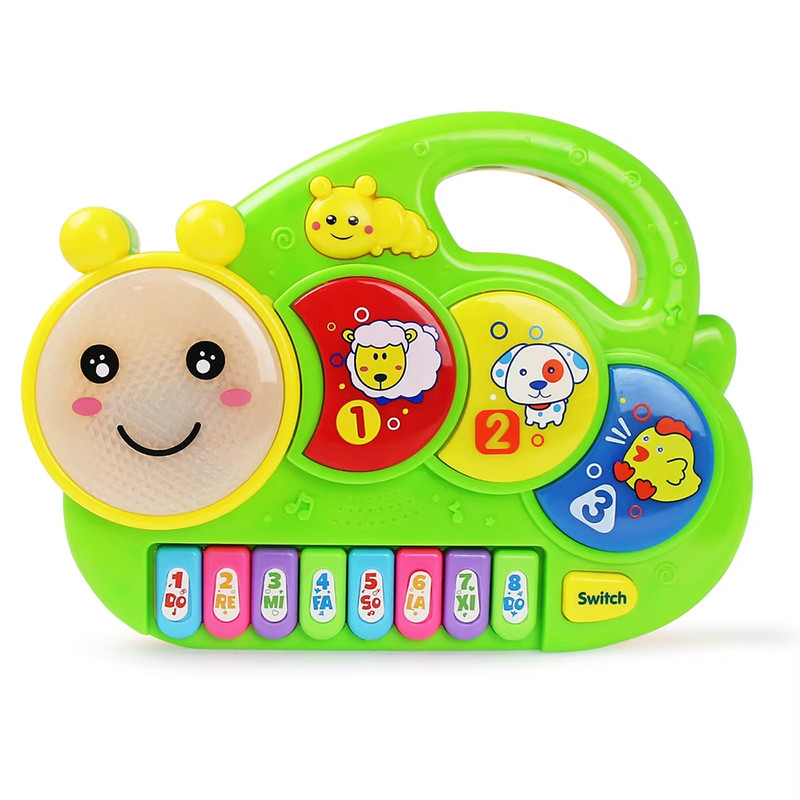 Multifunctional Kid Cartoon Piano Keyboard Game, Electronic Educational Toy with Animal Sound, Flashing Light, Baby Gift