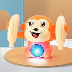 infant moving flipping dancing toys, musical monkey with light, baby crawling interactive tummy time gift for toddlers