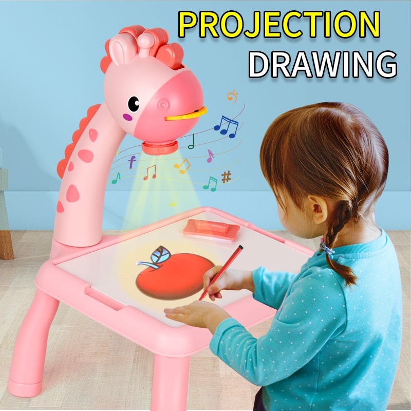 Multifunctional Drawing Table Projector Childrens Projection Drawing Board Graffiti Puzzle Toy For