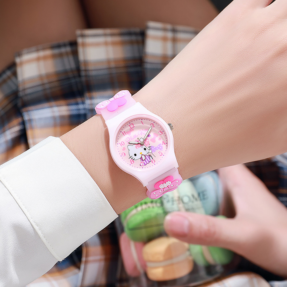 Cinnamoroll Kuromi Melody Girls Watch 3D Hello Kitty Children Watches With Box 0