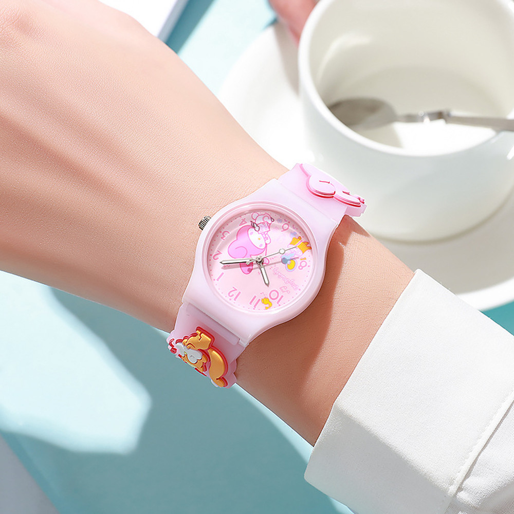 Cinnamoroll Kuromi Melody Girls Watch 3D Hello Kitty Children Watches With Box 3