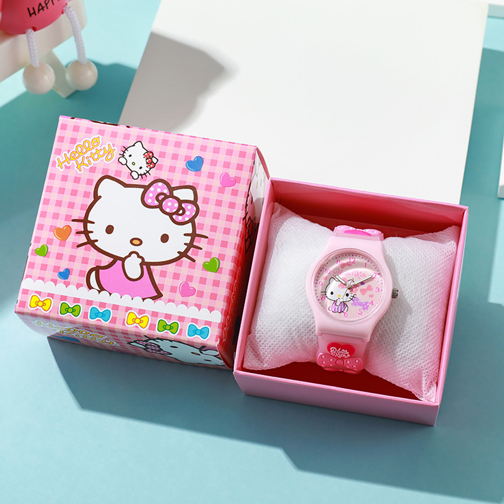 Cinnamoroll Kuromi Melody Girls Watch 3D Hello Kitty Children Watches With Box 7