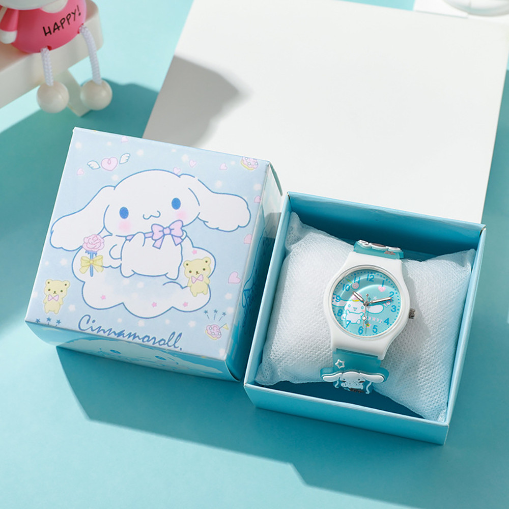 Cinnamoroll Kuromi Melody Girls Watch 3D Hello Kitty Children Watches With Box 8