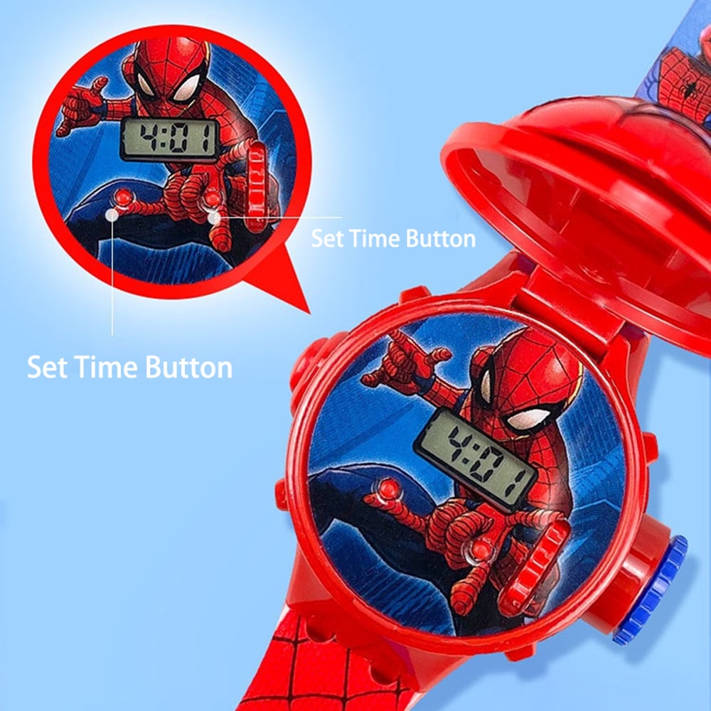 Childrens 3D Projection Digital Watch Spiderman Elsa Frozen School Gift 1