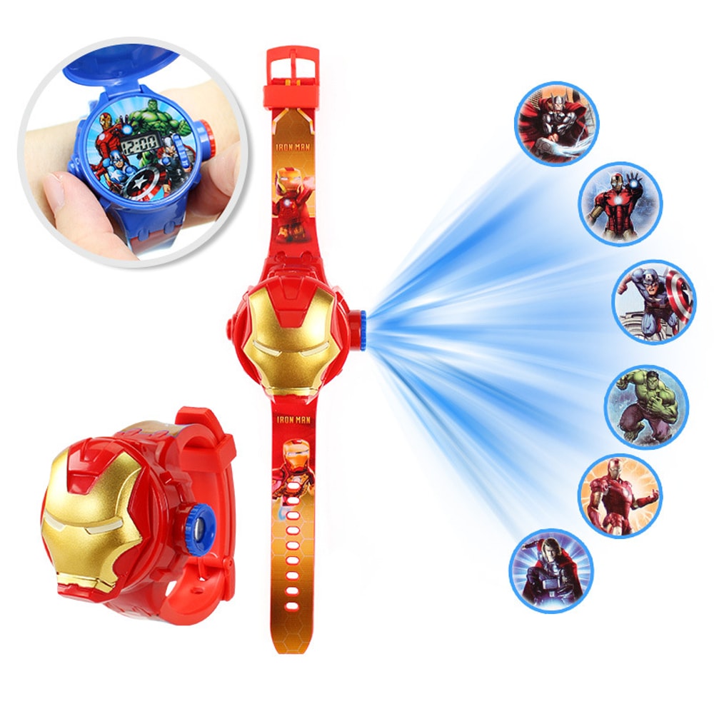 Childrens 3D Projection Digital Watch Spiderman Elsa Frozen School Gift 8