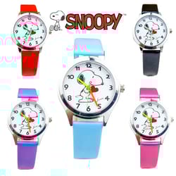kawaii anime figure kid wristwatch, cute snoopy quartz watch, colorful needle noctilucent watch for boys