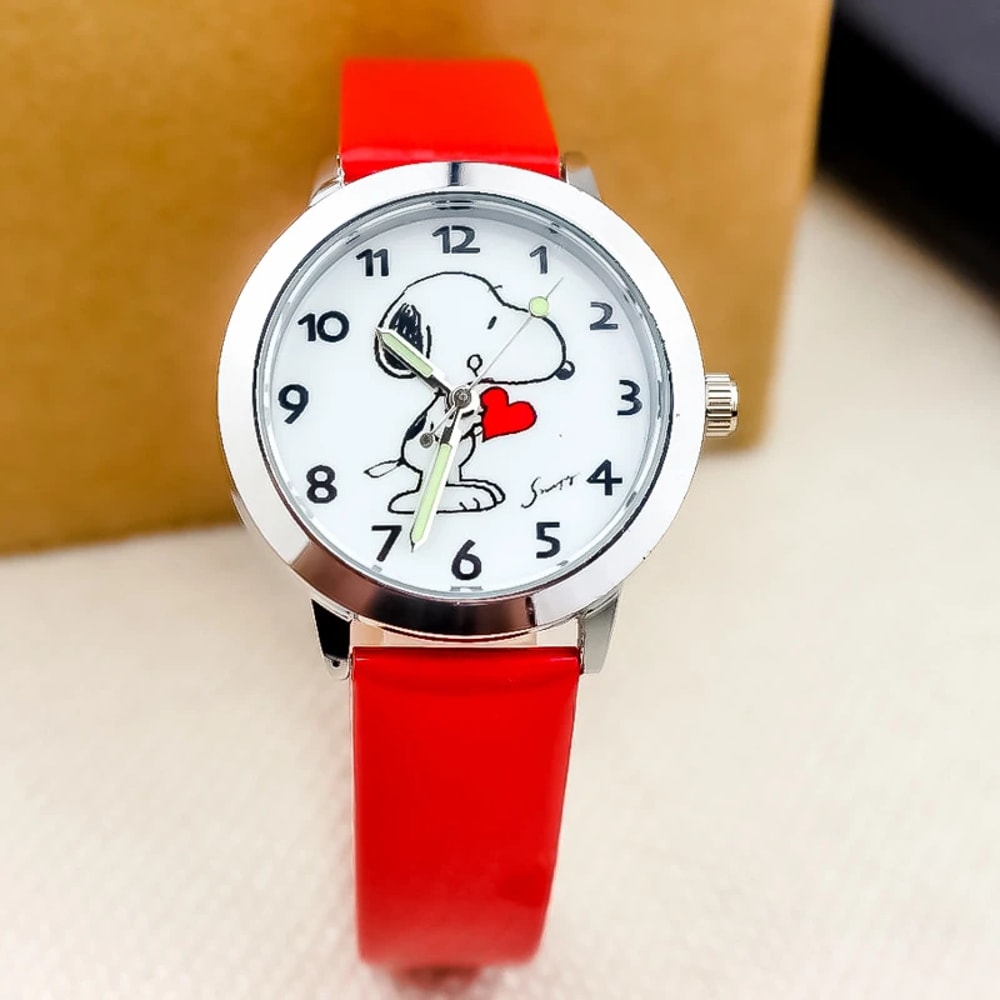 Kawaii Anime Figure Kid Wristwatch Cute Snoopy Quartz Watch Colorful Needle Noctilucent Watch For B 2