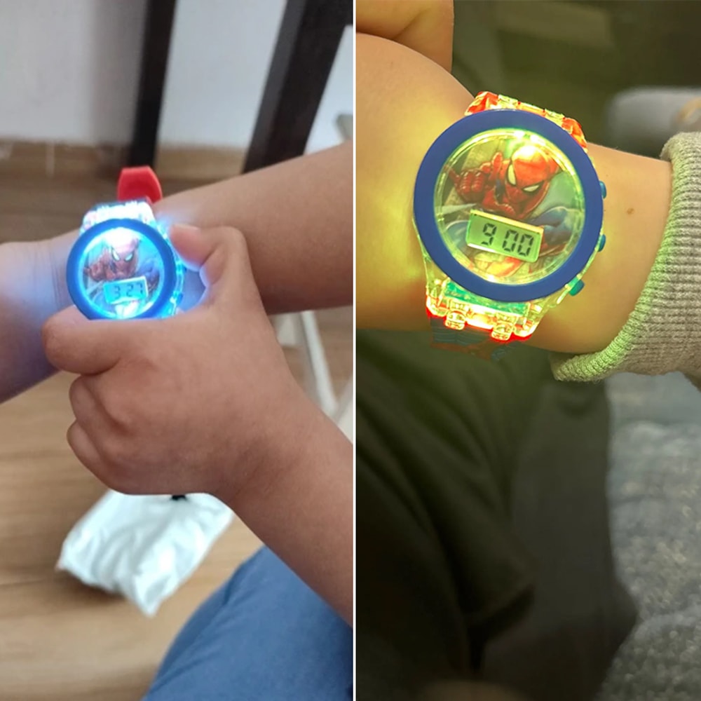 Collection Digital Electronic Flash Glow Up Cartoon Unicorn Children Watches For Kids Light Colourf 3