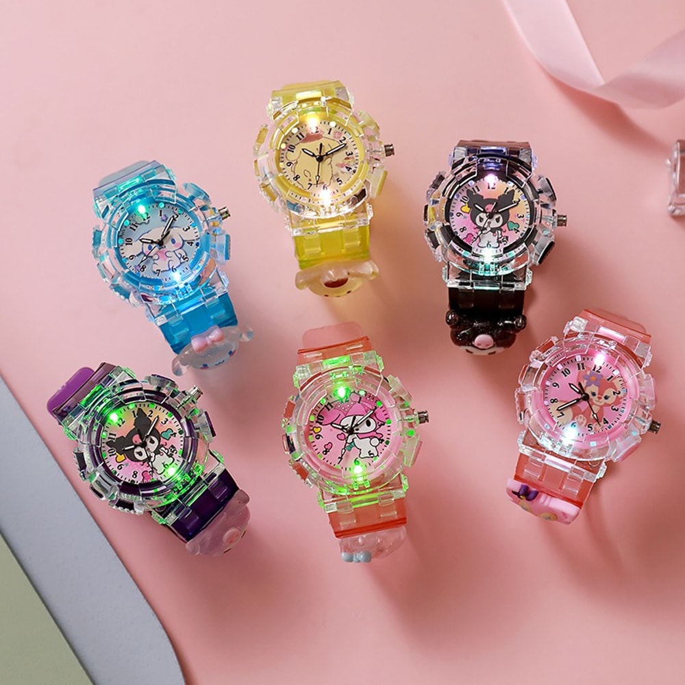 Cute Sanrio Kids Wrist Watch 3D Pattern Cinnamoro Kuromi Cartoon Christmas Watchband 0