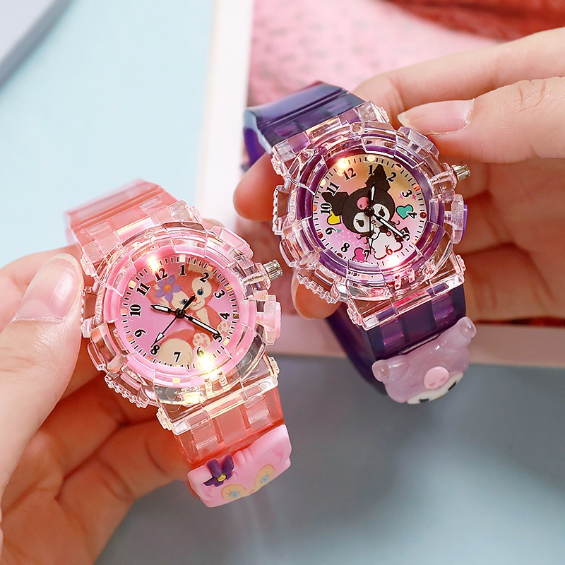 Cute Sanrio Kids Wrist Watch 3D Pattern Cinnamoro Kuromi Cartoon Christmas Watchband 2