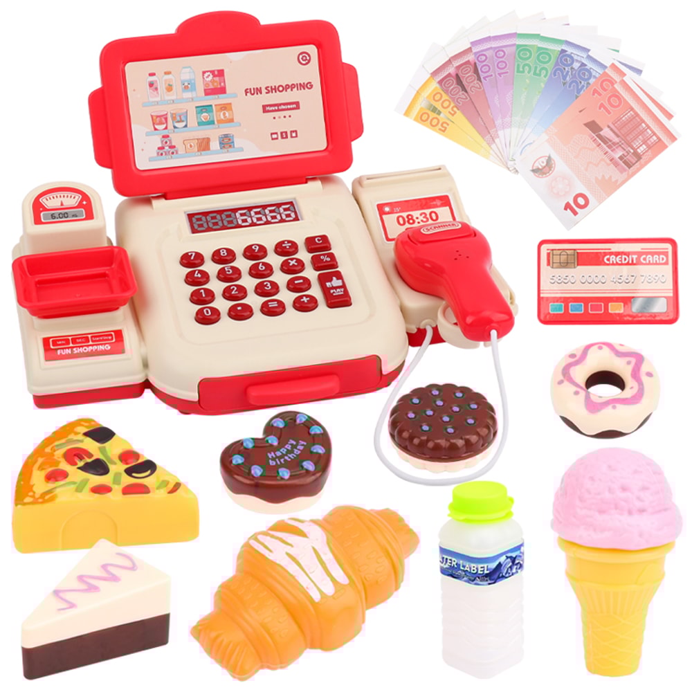 Simulation Shopping Cash House Toys Supermarket Cashier Toys With Electronic Game Lighting And Soun 6