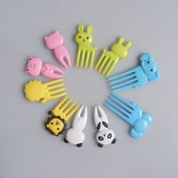 mini cartoon animal farm fork bento lunch dessert food pick