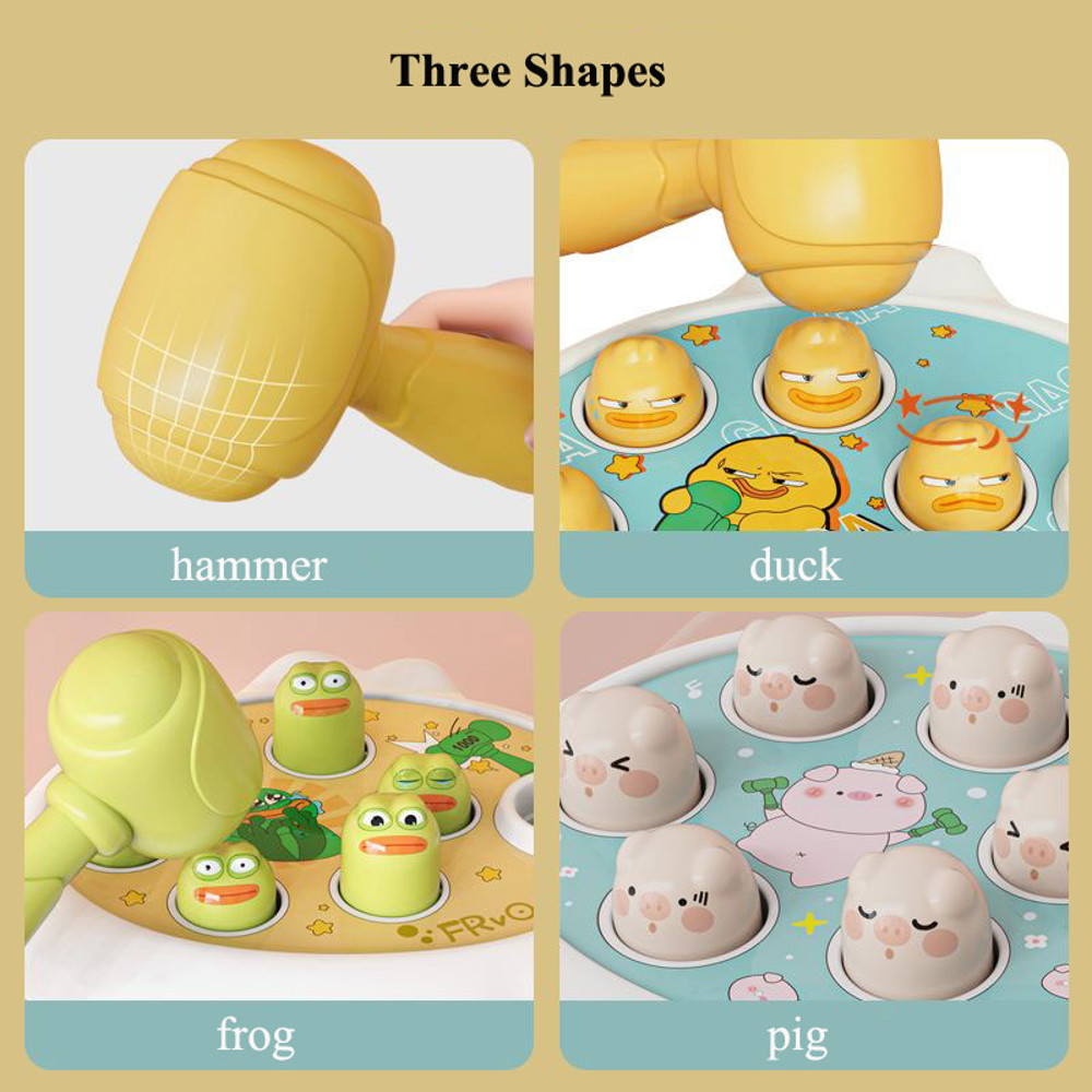 DuckFrogPig Montessori Learning Toy Educational Puzzle Gift With Hammer For Toddler Boys And Girls 2