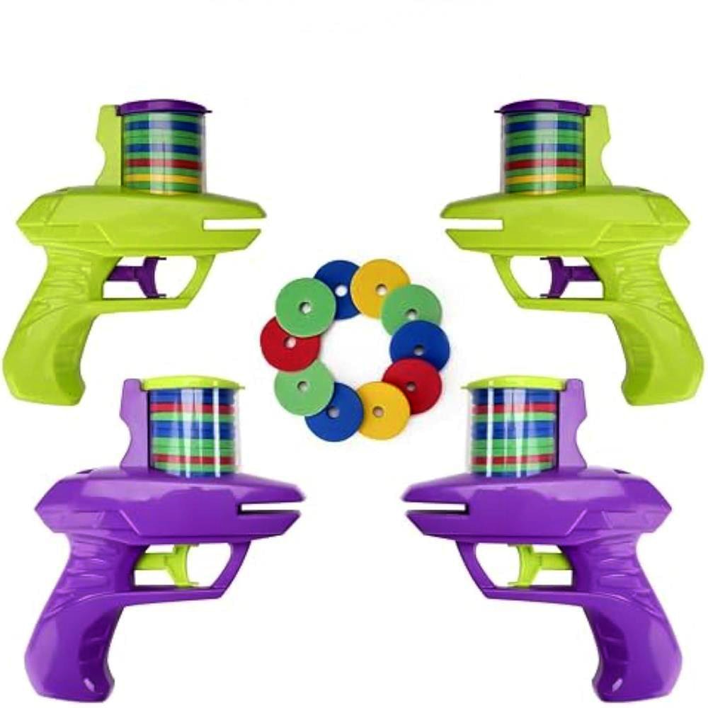 Flying Disc Foam Gun Toy For Kids Outdoor Parentchild Interactive Launcher Toy 2