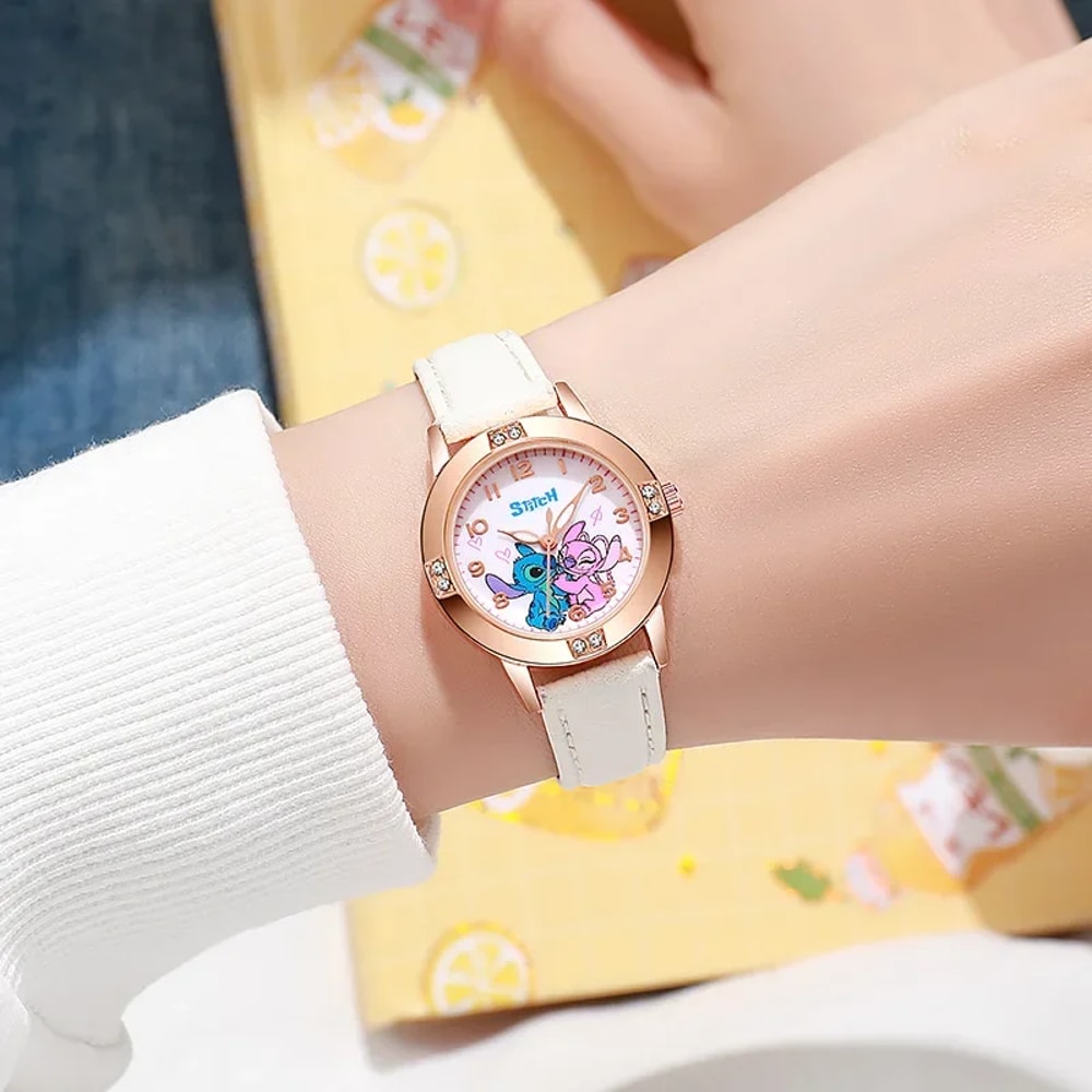 Stitch Quartz Watch For Kids Disney Childrens Watch With Imitation Diamond Belt 1
