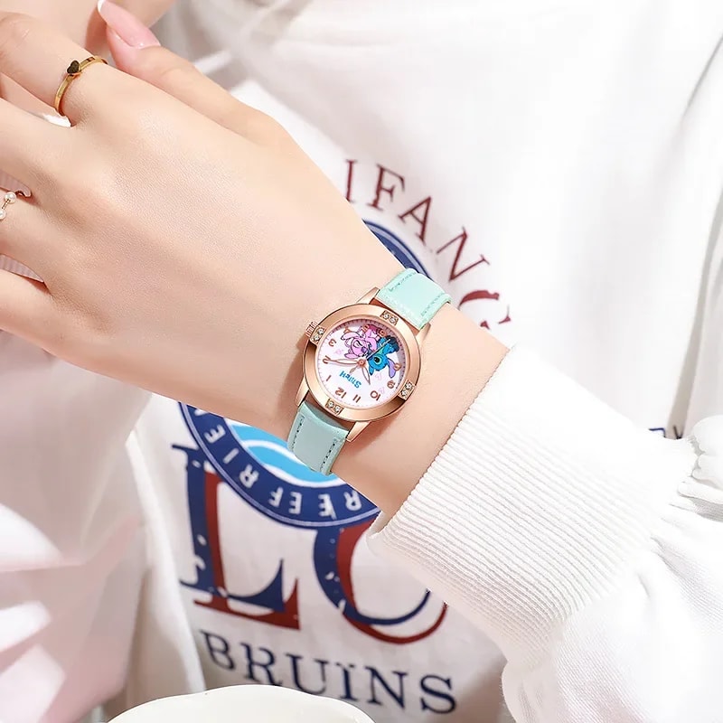 Stitch Quartz Watch For Kids Disney Childrens Watch With Imitation Diamond Belt 4