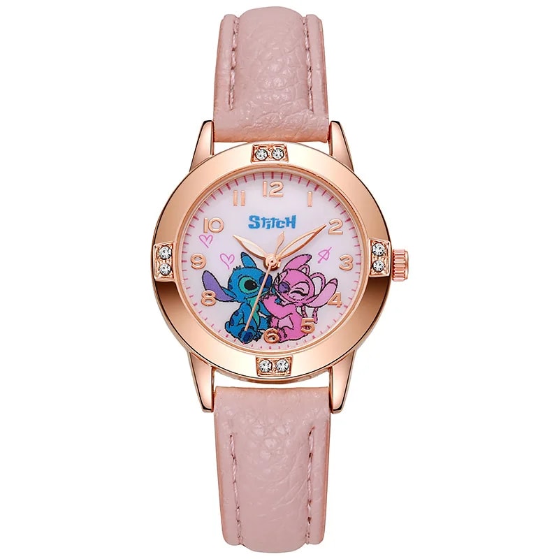 Stitch Quartz Watch For Kids Disney Childrens Watch With Imitation Diamond Belt 6