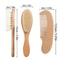 Baby Hair Soothing Comb Beech Soft Wool Wood Brush Baby Care Set Newborn Massager Baby Shower Gift 4