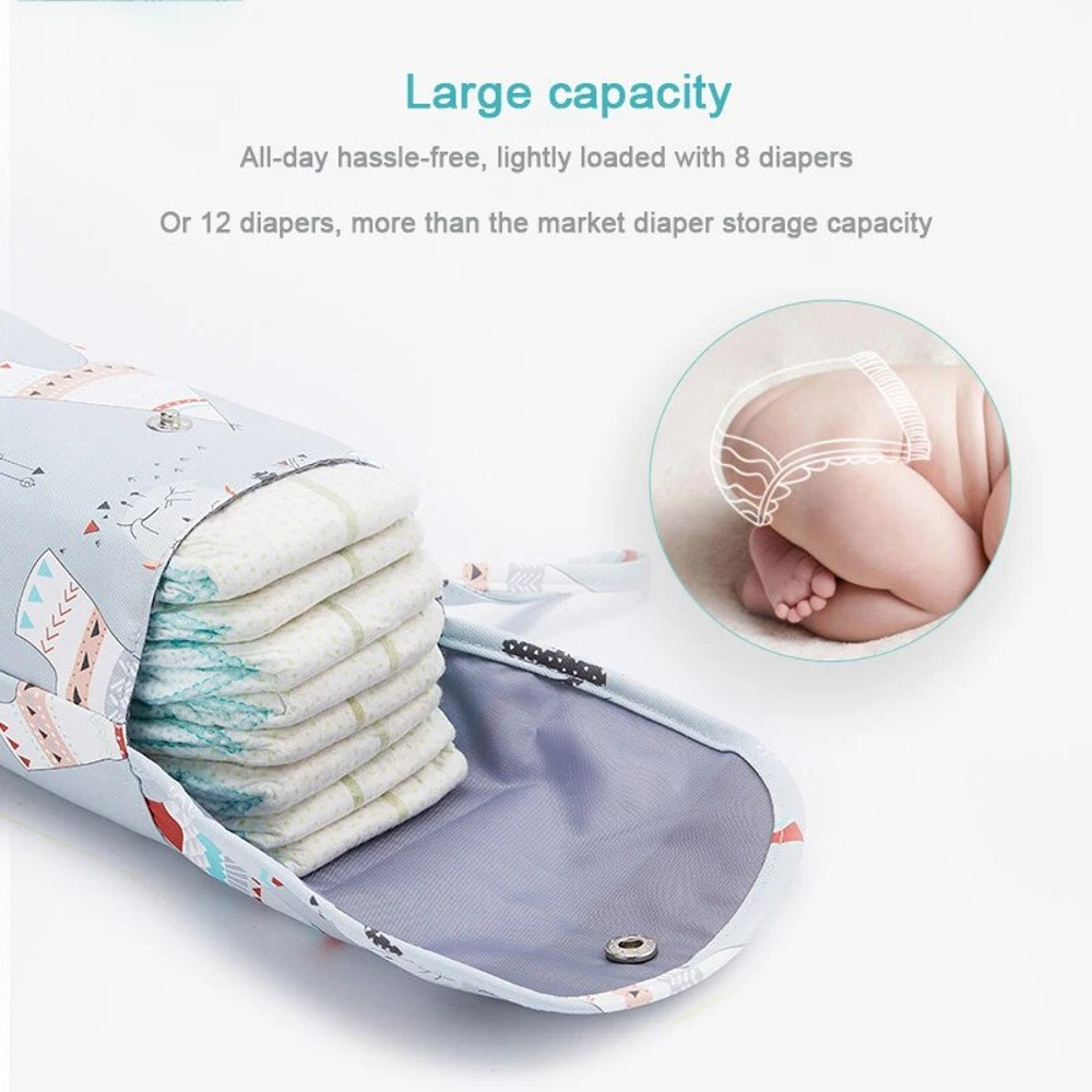 Stylish Floral Baby Diaper Bag Waterproof Wet Dry Pack For Travel With Multiple Storage Compartment 2
