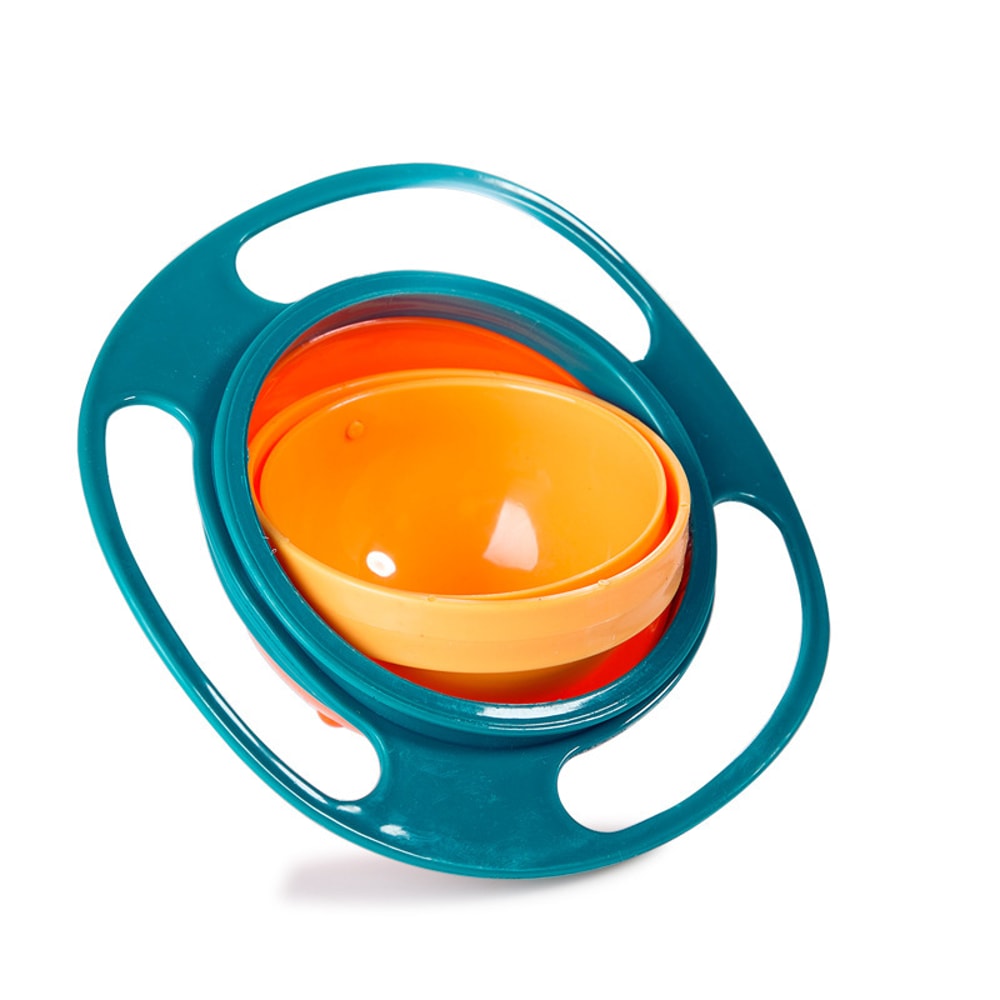 Childrens Rotary Balance Gyro Bowl Rotate Spill Proof Feeding Dish For Baby Training 7