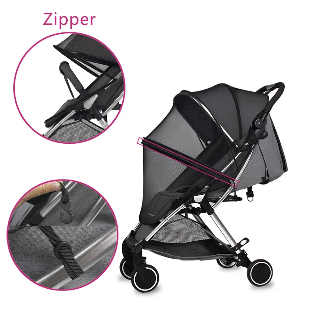 Universal Summer Mesh Zipper Baby Stroller Mosquito Net Full Cover Insect Protection For Bebies Pra