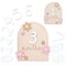 Double-Sided Wooden Baby Milestone Cards, Monthly Numbers, Floral Newborn Photography Props for Boys and Girls