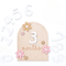 Double-Sided Wooden Baby Milestone Cards, Monthly Numbers, Floral Newborn Photography Props for Boys and Girls