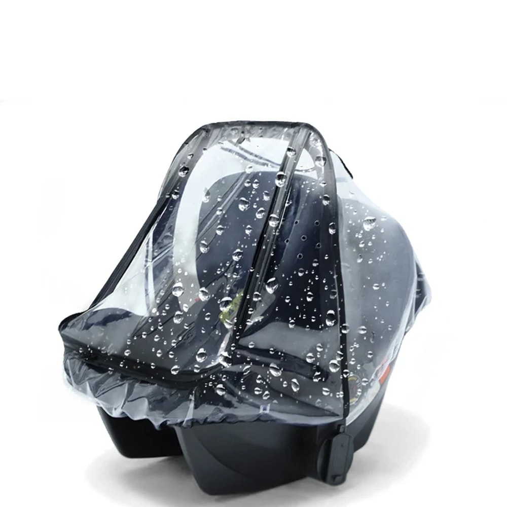 Transparent EVA Baby Safety Seat Rain Cover Double Zipper Dust Protection For Stroller Carriage Acc 2