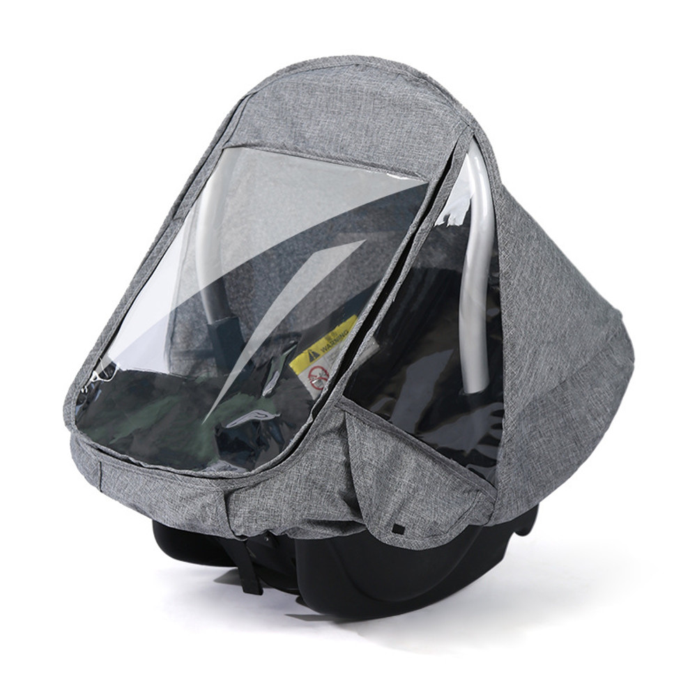Transparent EVA Baby Safety Seat Rain Cover Double Zipper Dust Protection For Stroller Carriage Acc 7