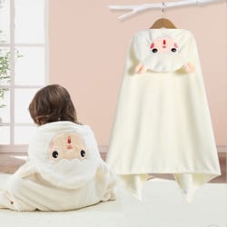 newborn super soft baby hooded bathrobe towel blanket for toddlers boys girls