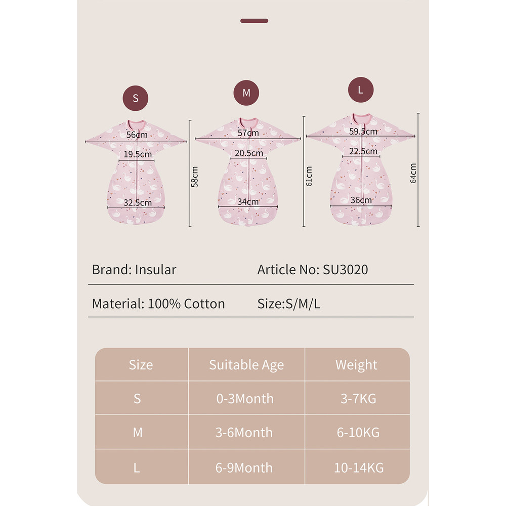 Newborn Baby Cotton Sleeping Bags Raised Hand Sleepsacks Antistartle Cartoon Blankets 4