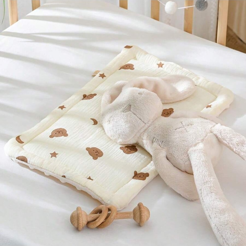Cotton Gauze Baby Pillow Cushion, Soft Velvet Bean Pillow for All Seasons