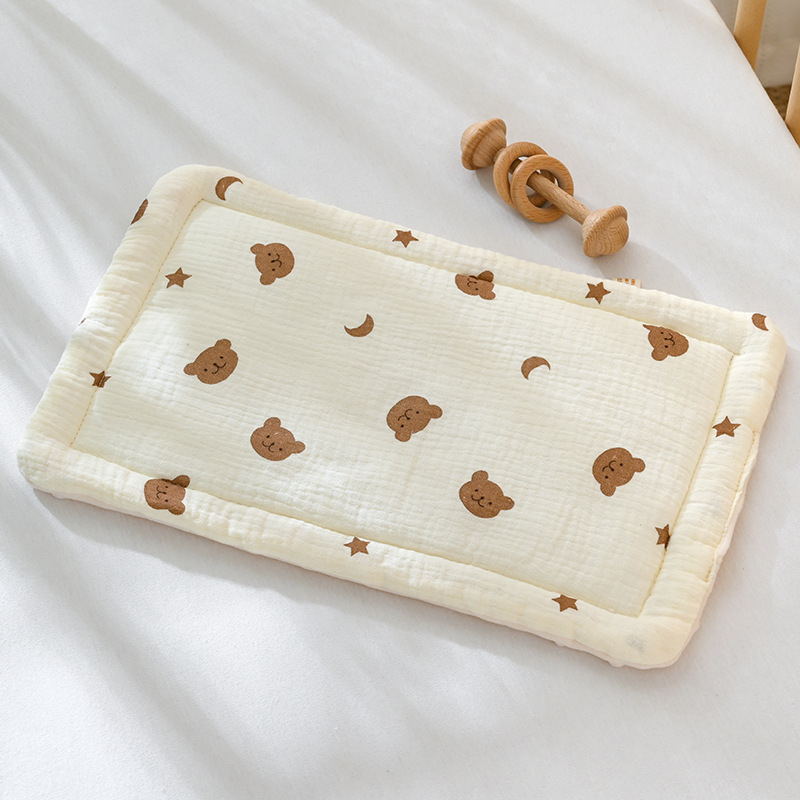 Cotton Gauze Baby Pillow Cushion, Soft Velvet Bean Pillow for All Seasons