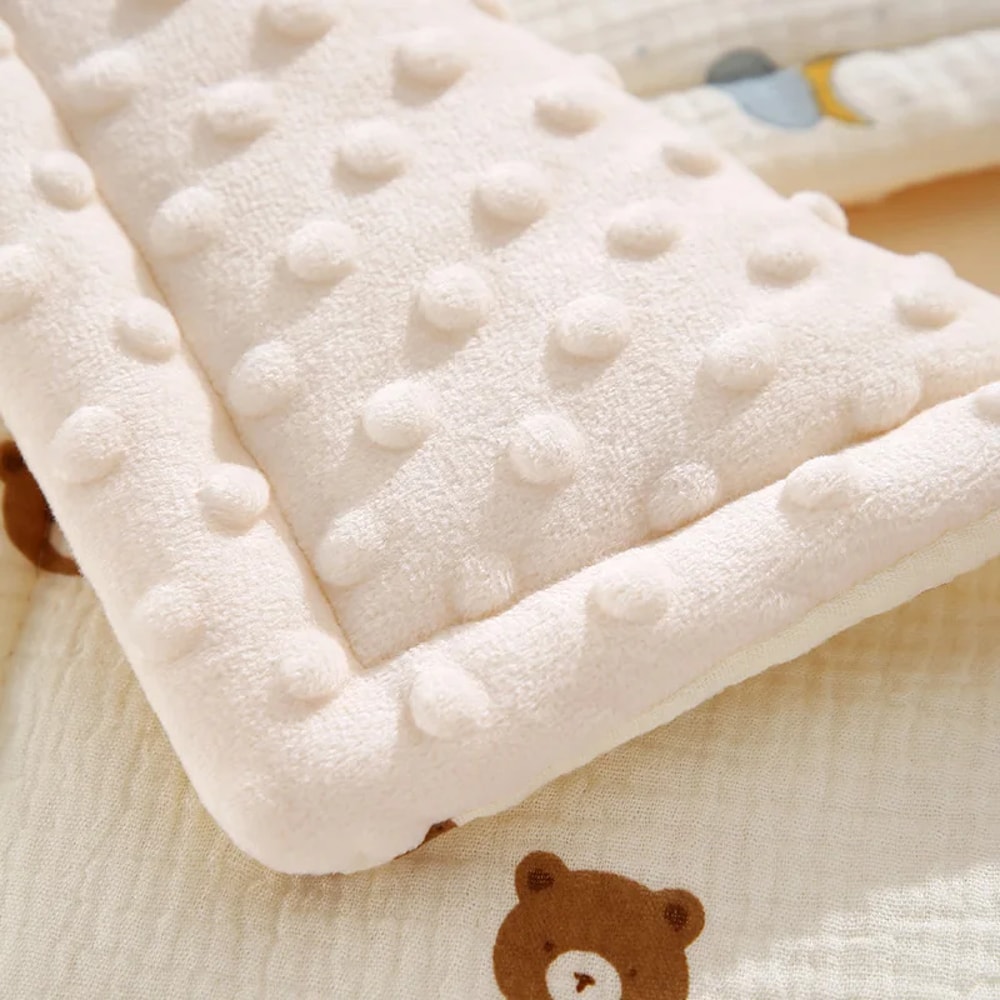 Cotton Gauze Baby Pillow Cushion, Soft Velvet Bean Pillow for All Seasons