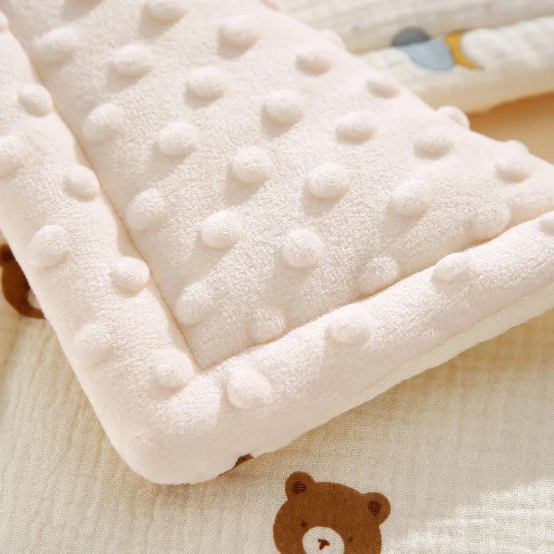 Cotton Gauze Baby Pillow Cushion, Soft Velvet Bean Pillow for All Seasons