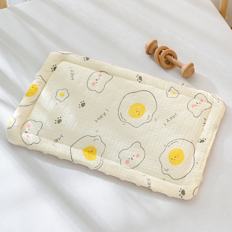 Cotton Gauze Baby Pillow Cushion, Soft Velvet Bean Pillow for All Seasons