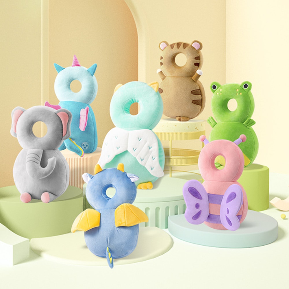 Breathable Infant Anticollision Pillow Adjustable Strap Baby Walker Head Protection Animal Plush Pa 2