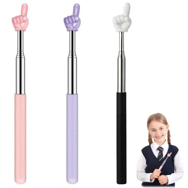 Stainless Steel Telescopic Finger Reading Sticks Colorful ParentChild Teaching Tool Kids Educationa 2