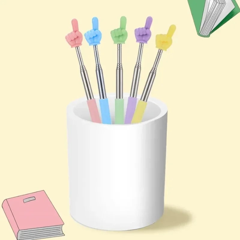 Stainless Steel Telescopic Finger Reading Sticks Colorful ParentChild Teaching Tool Kids Educationa 1